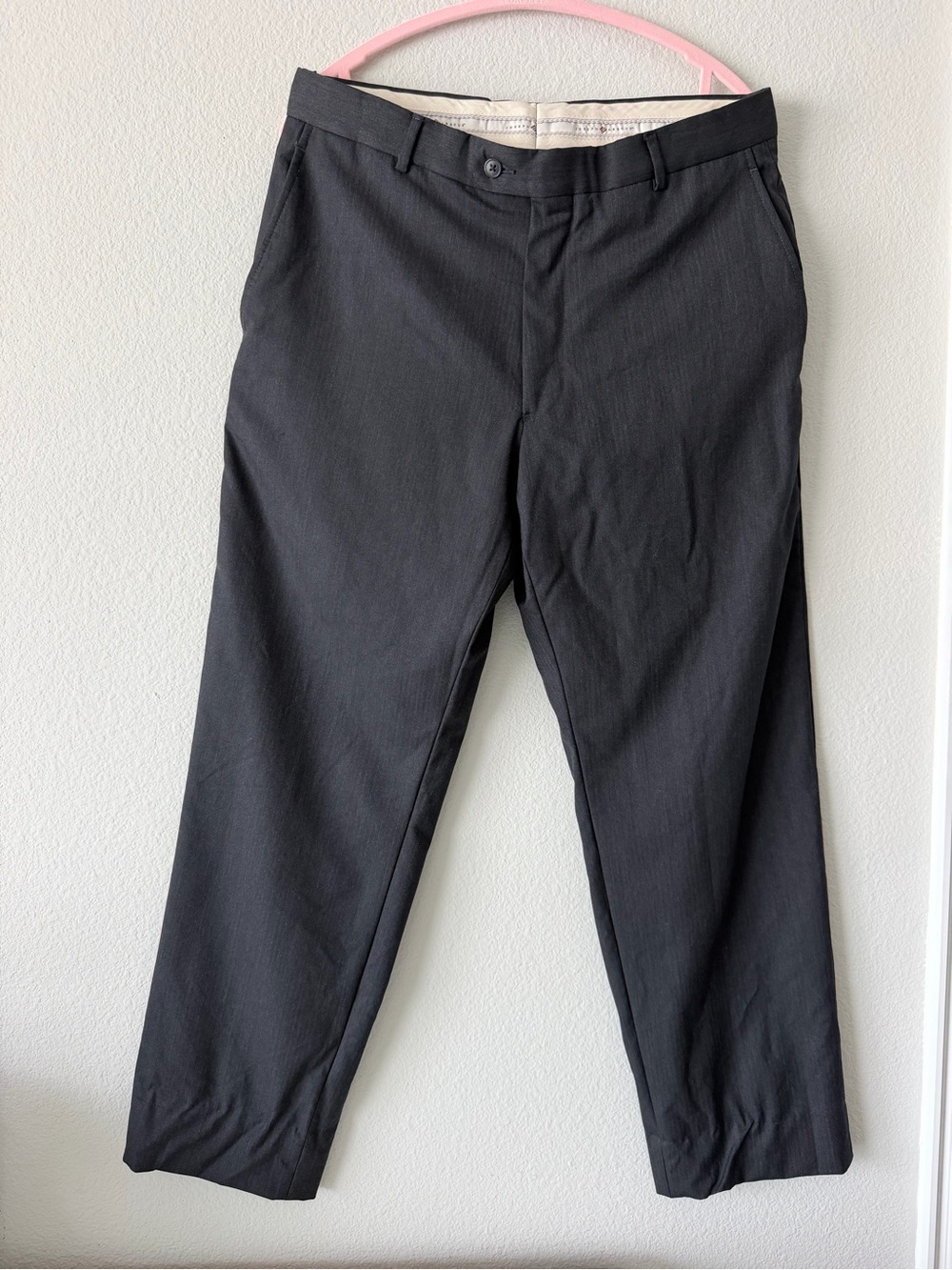 Joseph Abboud Grey Herringbone Dress Pants Men's 33 Straight Leg
